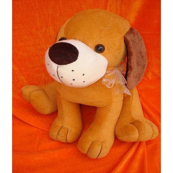 Cute Stuffed Brown Rocky Dog Plush Animal Soft Toy
